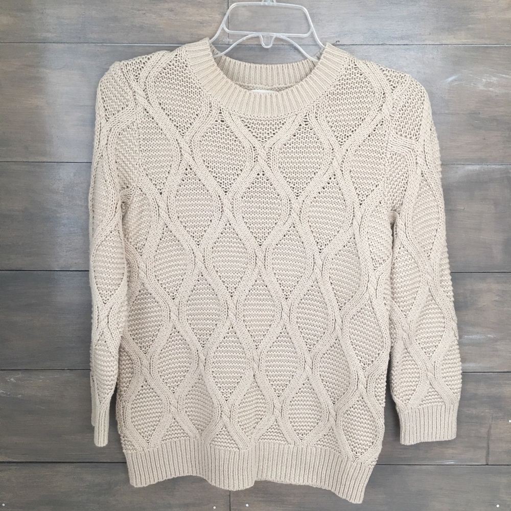 NWOT Cream Chunky Knit Sweater